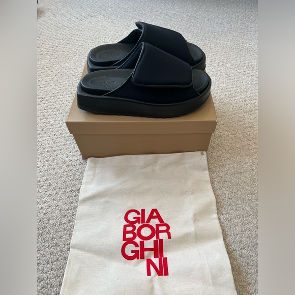 Gia Borghini Scuba Slides in Black Size 39 (U.S. 8.5-9) - Picture 1 of 9